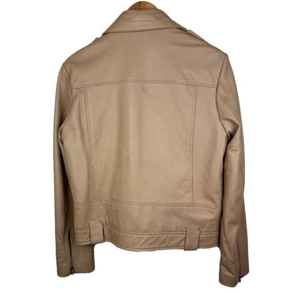 Each Other Paris soft sheep skin tan leather moto jacket size medium MSRP $795 - Picture 2 of 7
